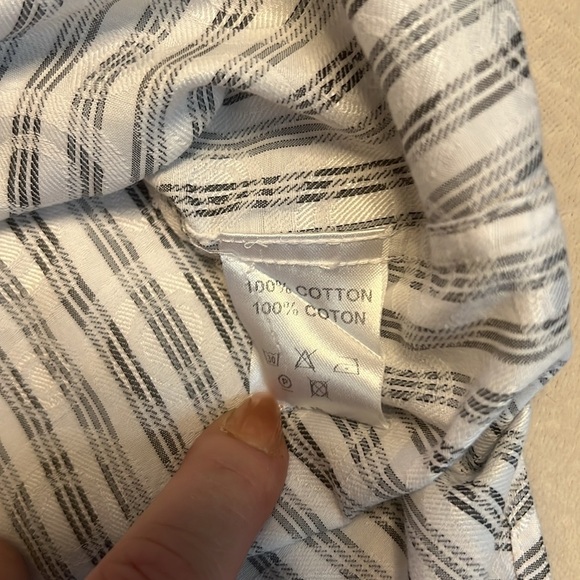 7 Downie Street Men’s Button Down Fun Pattern Circles sz9 White Grey Long Sleeve - Picture 11 of 13